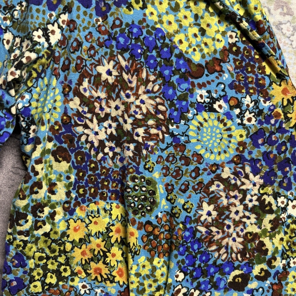 Salaam‎ Women's Large Floral Dress Pockets Stretch Colorful 3/4 Sleeve V Neck - Picture 4 of 14